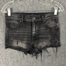 Lucky Brand High Rise Shortie Shorts Women&#39;s Size 00/24 Gray Cotton - $11.40