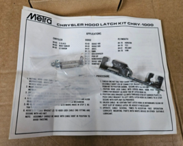 METRA NOS hood Latch adapter chry-1000 for Dodge Plymouth 1970s 1980s - £29.13 GBP