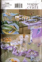 1999 Vogue Craft Pattern 7188 Table Linens UNCUT - $12.00