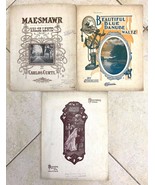 Lot of 3 Antique 1900-1909 Sheet Music -Art Deco Cover Artwork-Vtg #4 - $15.88