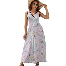 Mondxflaur Spring Birds Summer Dresses for Women V-neck Sleeveless Long ... - £28.67 GBP+