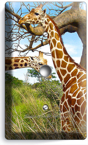AFRICAN GIRAFFE LOVE ANIMALS LIGHT DIMMER CABLE WALL PLATE COVER ROOM HOME DECOR