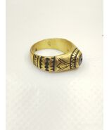 Vintage Berber Bronze Ring – Handmade Tribal Chevron Bead Design – Unique - $70.07 CAD
