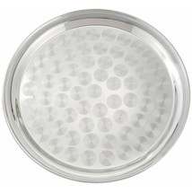 Winco Round Tray with Swirl Pattern, 16-Inch, Stainless Steel - £23.27 GBP