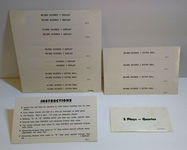 Little Chief Pinball Machine Instruction Card Score Cards Original 1975 - £20.52 GBP