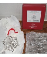 NIB Lenox Sparkle and Scroll Silver w/Clear Gems Snowflake Christmas Orn... - €7,73 EUR
