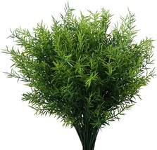 Artificial Plants Flowers Grass Shrubs 8 Pack No Fade Faux Plastic, 4#Green - £30.59 GBP