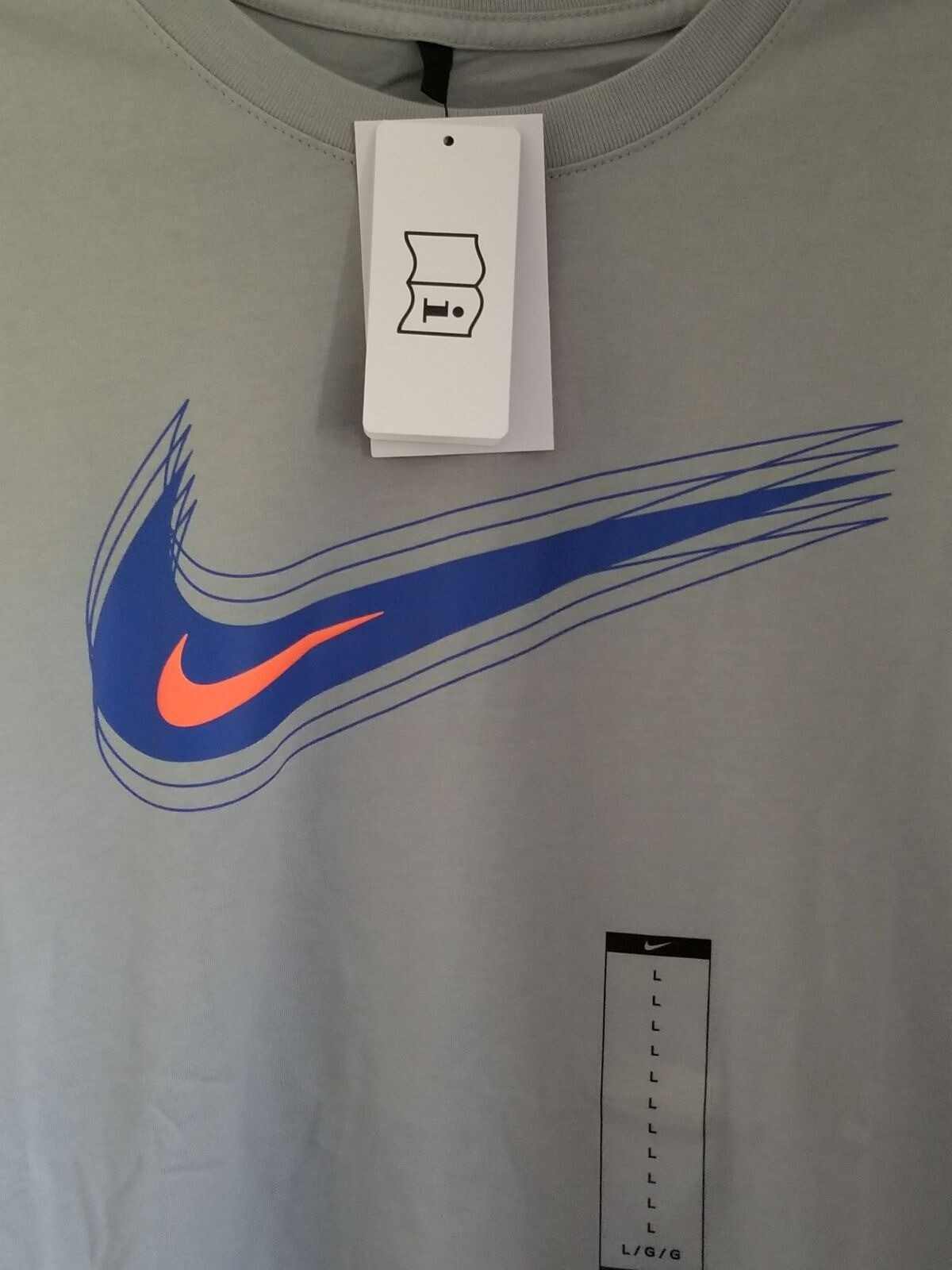 Nike Swoosh 12 Month Logo T Shirt  Size Large  Color Platinum/Blue/Red Item image 4