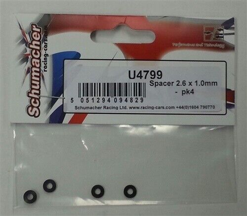 Schumacher U4799 Spacer 2.6 x 1.0mm - pk4 - $2.99