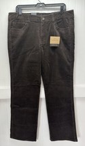 Calvin Klein Corduroy Jeans Womens 16 Dark Brown Straight/Wide Leg Preppy NEW - £17.29 GBP