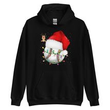 Santa Sports Christmas Baseball Player Hoodie Black - $33.81+