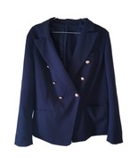 Navy Blue Double Breasted Blazer with Gold Buttons and Pockets - £25.21 GBP