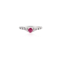 Minimalist Ruby Diamond Ring Stackable Silver Ring Unique Dainty Gift For Women - $155.00