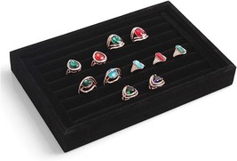 Black Stackable 7 Slots Jewelry Rings Earrings Tray Velvet Showcase Disp... - £16.40 GBP