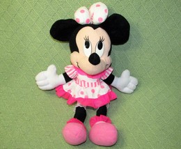 Mattel Minnie Mouse Plush Doll 14&quot; Disney Character Pink Polka Dot Dress Arco - £7.05 GBP