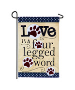 Meadow Creek &quot;Love Is a Four Legged Word&quot; Suede Garden Flag- 2 Sided,12.... - $20.82 CAD