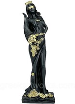 Goddess Fortune Tyche Luck Fortuna Statue Sculpture Figure Black Gold 7.87 in - £36.65 GBP