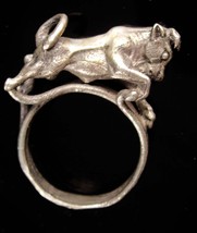 unusual Taurus ring - artisan Bull jewelry -  vintage Horoscope size 6 -  zodiac - £99.91 GBP
