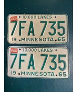 Match Number Set Pair 1965 7FA735 MINNESOTA MN LICENSE PLATE TAG ORIGINA... - $124.17 CAD