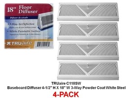 TRUaire C118SW Baseboard Diffuser 4-1/2&quot;HX18&quot;W 3-Way Powder Coat White S... - £40.11 GBP