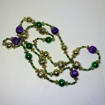 Mardi Gras Bead Necklace Barrel Beads Lafayette New Orleans Louisiana 25 Inches - £7.96 GBP