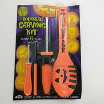 Pumpkin Carving Kit Jack-o&#39;-lantern Stencils Saw Scoop Marker Detailer H... - £7.91 GBP