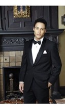 Seville Black Shawl One Button Side Vented Modern Fit Tuxedo - £194.62 GBP