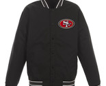 NFL San Francisco 49ers  Poly Twill Jacket Black One Patch Logos JH Design - $119.99