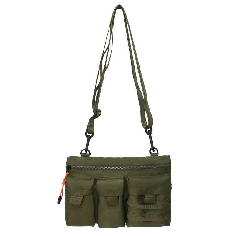 Streetwear Unisex Nylon Tactical Messenger Bags Casual Bullet Bessenger ... - $28.67