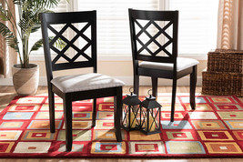 Pamela Gray Fabric Upholstered and Dark Brown 2Pc Dining Chair Set - $167.00