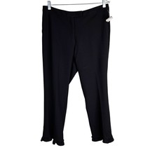 Nanette Lepore Pants Very Black 10 Ruffle Hem Ankle New - £27.46 GBP