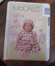 McCall's 9604 Infants Dress, Pantaloons, Hat & Shoes Sewing Pattern 1998  UNCUT - £11.91 GBP