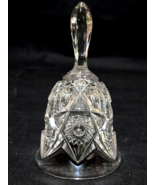 Vintage IMPERIAL GLASS 6.75&quot; Clear Glass Bell - Meadow Green Notching &amp; ... - $390.09 MXN