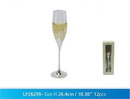 LEONARDO Personalised Silver Plated Happy 21st Birthday Champagne Glass Flute in - £16.08 GBP