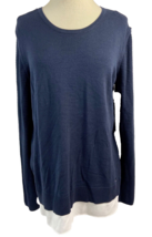 Calvin Klein Navy Long Sleeve Sweater, Women's Sz M, NWT - $11.39