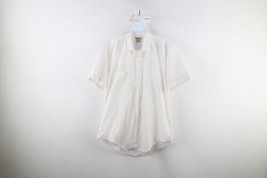 Vtg 50s 60s Streetwear Mens 15.5 Sheer Collared Work Mechanic Button Shirt White - £39.40 GBP