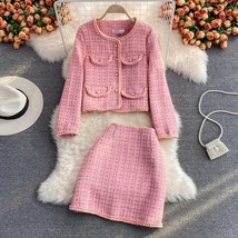Two Piece Tweed Set in Pink - $99.99+