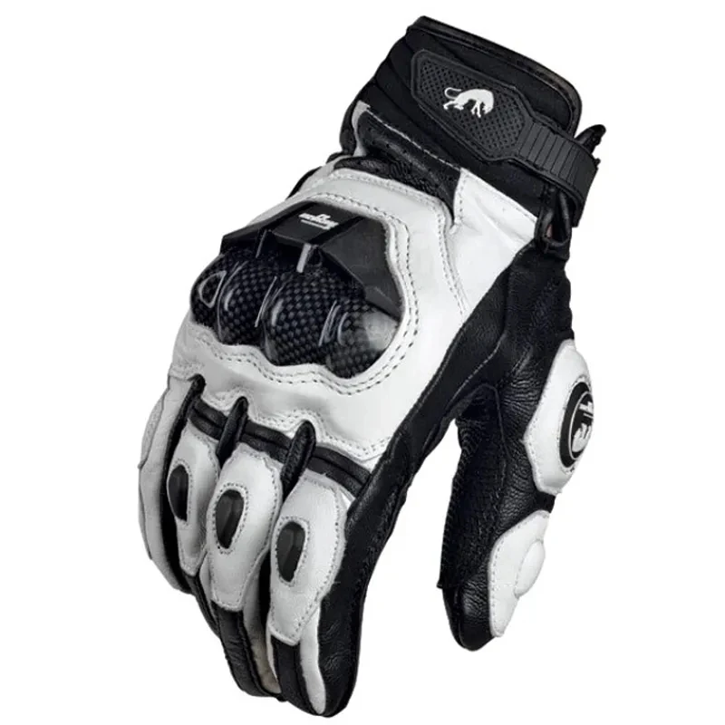 Motorcycle wear-resistant and warm full-finger leather gloves cross-country road - £29.49 GBP