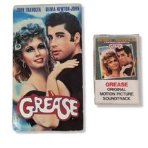 Grease (VHS, 1990) and Cassette (1978) Olivia Newton-John, John Travolta... - $13.81