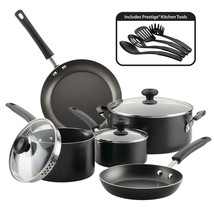 Nonstick Pots and Pans Cookware Set 12-Piece Easy Clean Black Kitchen No... - £57.97 GBP