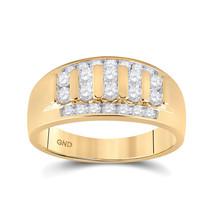 10kt Yellow Gold Mens Round Diamond Wedding Band Ring 1 Cttw - £1,231.67 GBP