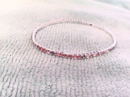 Pink Rhinestone Elastic Tennis Bracelet - $188.30 MXN