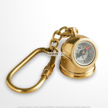 Handmade Brass Miniature Marine Helmet Compass Keychain Keychain Nautica... - $9.88