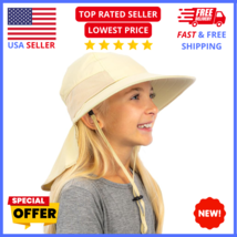 Kid&#39;s Summer Sun Hat – UPF 50+ Wide Brim, Lightweight &amp; Stylish Beige De... - $14.99