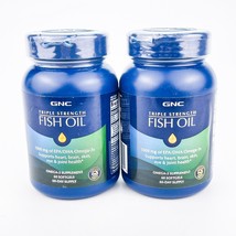 GNC Triple Strength Fish Oil 1000mg Omega 3 Supplement 60ct Lot of 2 BB11/24 - £33.21 GBP