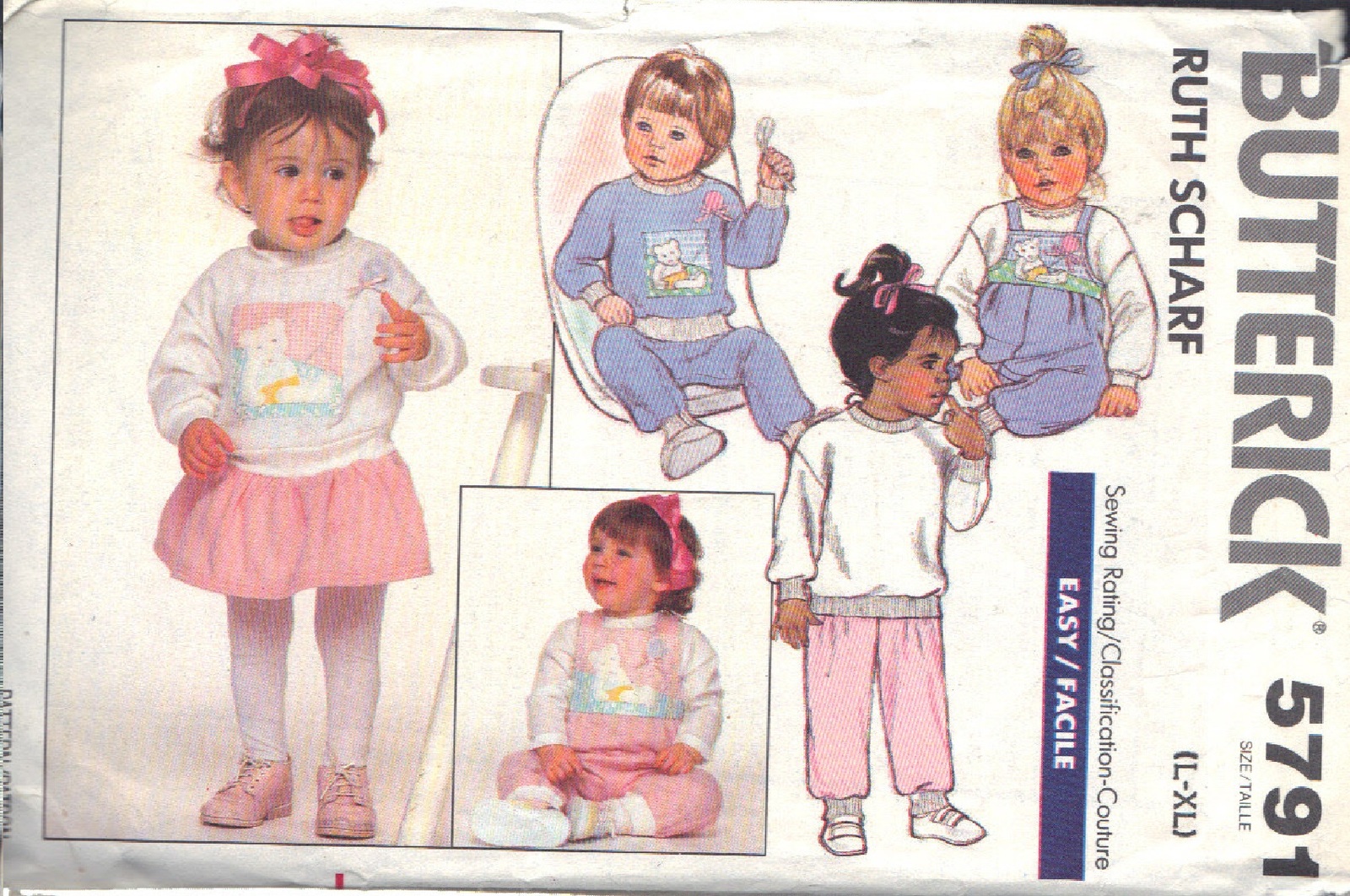 BUTTERICK PATTERN 5791 SIZES LG &amp; XL INFANTS&#39; DRESS, TOP, PANTS, OVERALL... - $3.00