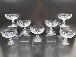 7 Princess House Heritage Dessert Footed Set 4.5&quot; Floral Sherbet Glass Bowls Lot - £55.30 GBP