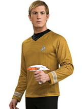 Star Trek New Movies Captain Kirk Command Gold Adult Deluxe Uniform Shirt NEW - £41.81 GBP