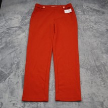 Sag Harbor Pants Womens 8 Red Mid Rise Straight Leg Flat Front Casual Trousers - £19.50 GBP