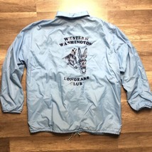 VTG 80s Aristo Jac Nylon Snap Windbreaker Men’s XL Blue WA Longears Club Donkeys - £24.69 GBP